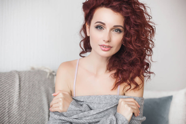 Attractive young woman indoors - Photo, Image