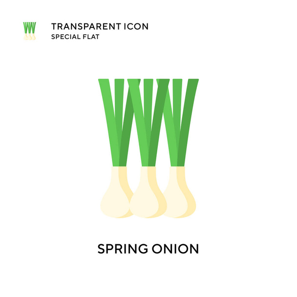 Spring onion vector icon. Flat style illustration. EPS 10 vector. - Vector, Image