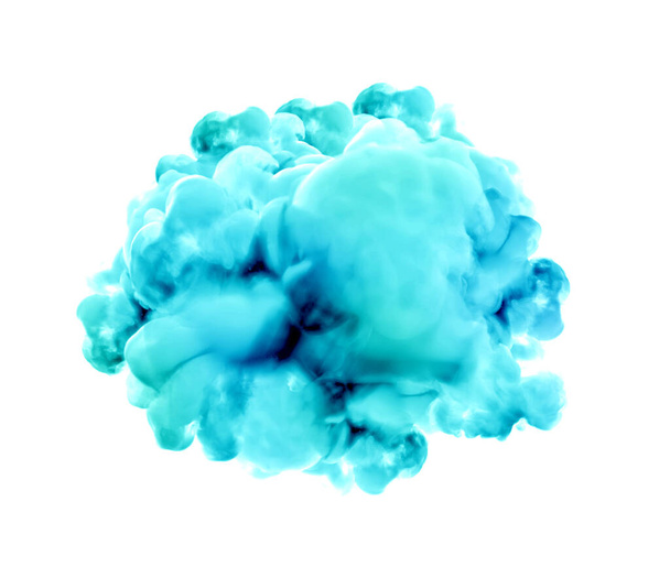 Turquoise smoke on a white background. 3d rendering, 3d illustration. - Φωτογραφία, εικόνα