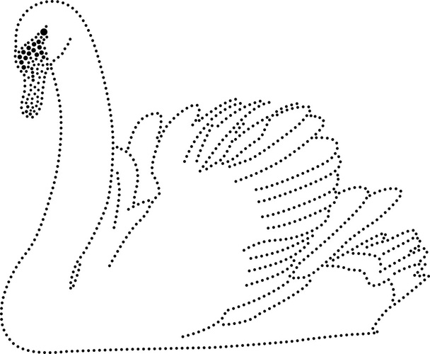 gestippelde zwaan - Vector, afbeelding