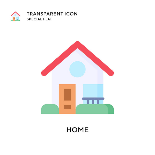 Home vector icon. Flat style illustration. EPS 10 vector. - Vector, Image