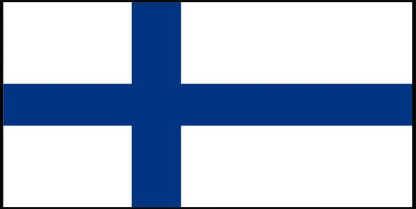Ilustracja wektora bandery Finlandii izolowana na tle - Wektor, obraz