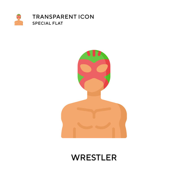 Wrestler vector icon. Flat style illustration. EPS 10 vector. - Vector, Image