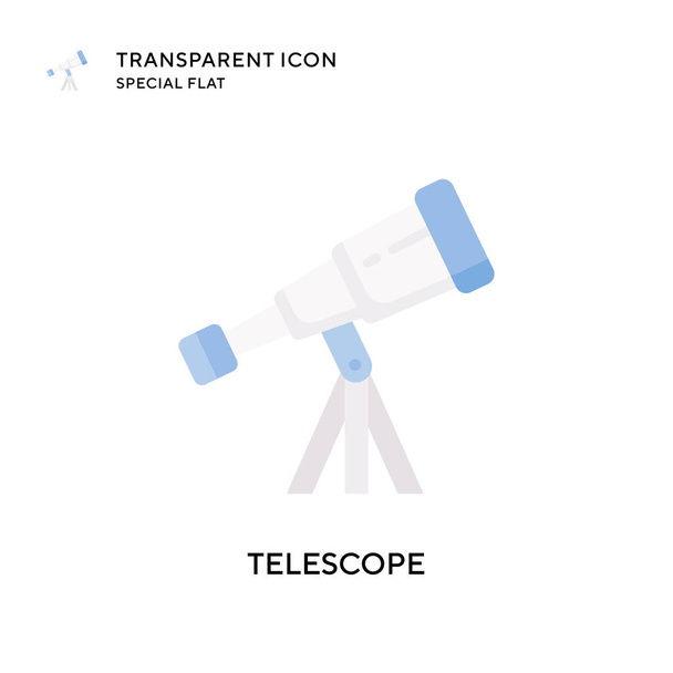 Telescope vector icon. Flat style illustration. EPS 10 vector. - Vector, Image