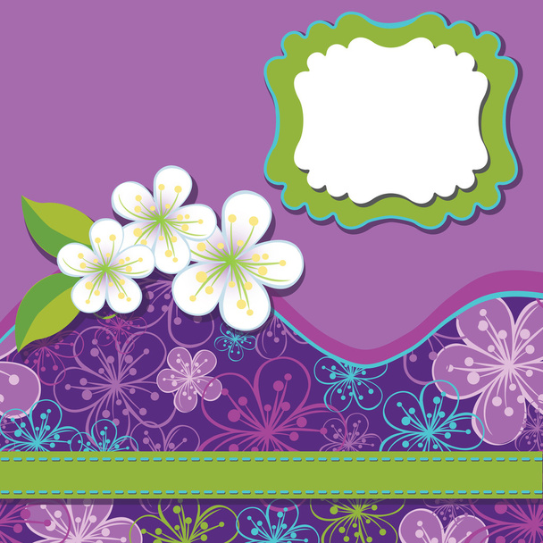 Spring Design template.Cherry flowers background - Vector, Image
