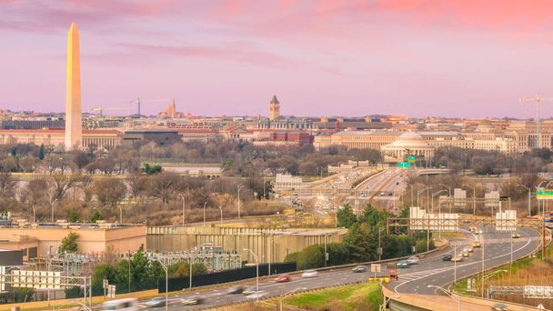 Washington, D.C., panorama města za soumraku - Fotografie, Obrázek