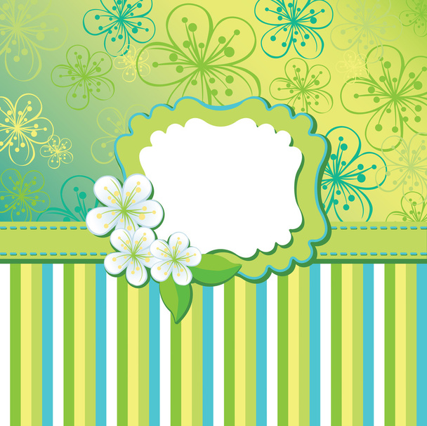 Spring flowers background and strips. Design template - ベクター画像