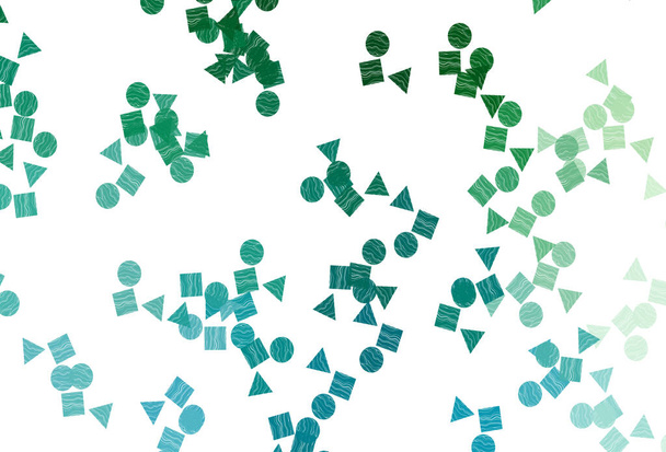 Light Blue, Green vector template with crystals, circles, squares. - Wektor, obraz