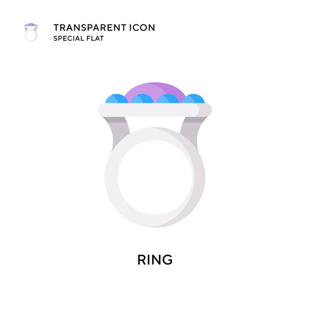 Ring vector icon. Flat style illustration. EPS 10 vector. - Vector, Image
