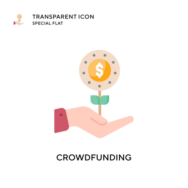 Crowdfunding-Vektorsymbol. Flache Illustration. EPS 10-Vektor. - Vektor, Bild