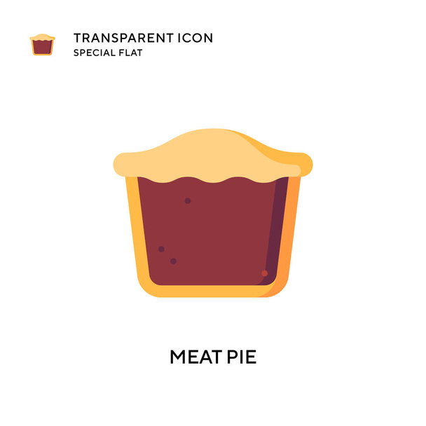 Meat pie vector icon. Flat style illustration. EPS 10 vector. - Vector, Image