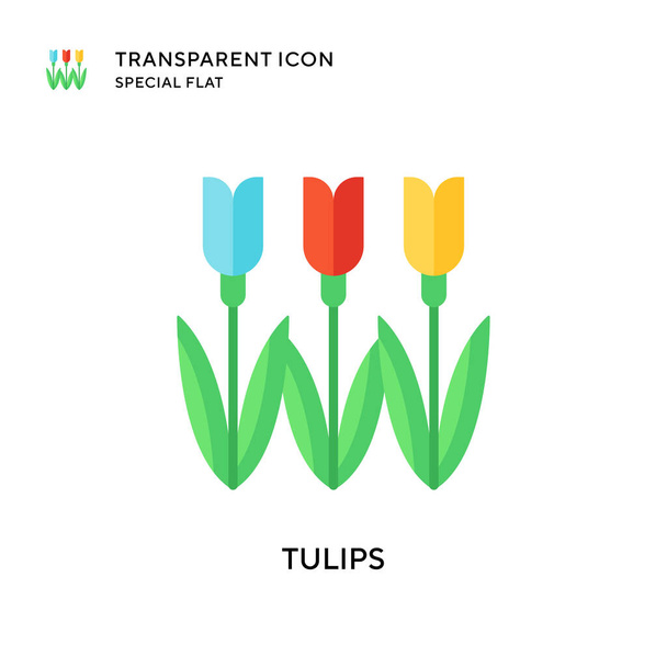 Icône vectorielle tulipes. Illustration style plat. Vecteur EPS 10. - Vecteur, image