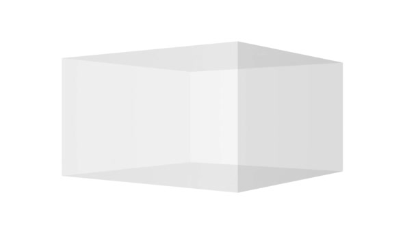 3d cubo caja diseño hilado fondo / animación 4k de un abstracto mínimo 3d cubo forma fondo hilado lazo - Imágenes, Vídeo