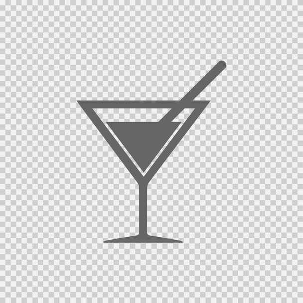 Ikona vektoru koktejlu EPS10. Pití se slámou jednoduchý izolovaný symbol. - Vektor, obrázek