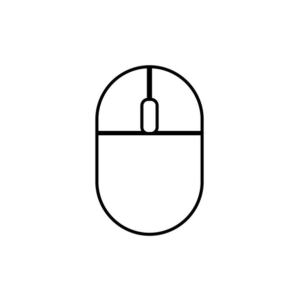 Ratón de ordenador inalámbrico en linedesign plano aislado. - Vector, imagen