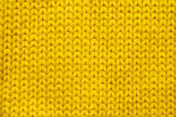 Textura de lana de punto amarillo fondo - Foto, imagen