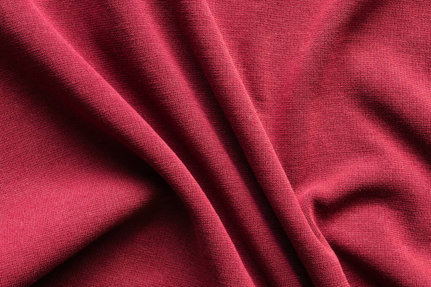 Red clothing fabric texture pattern background - Photo, Image