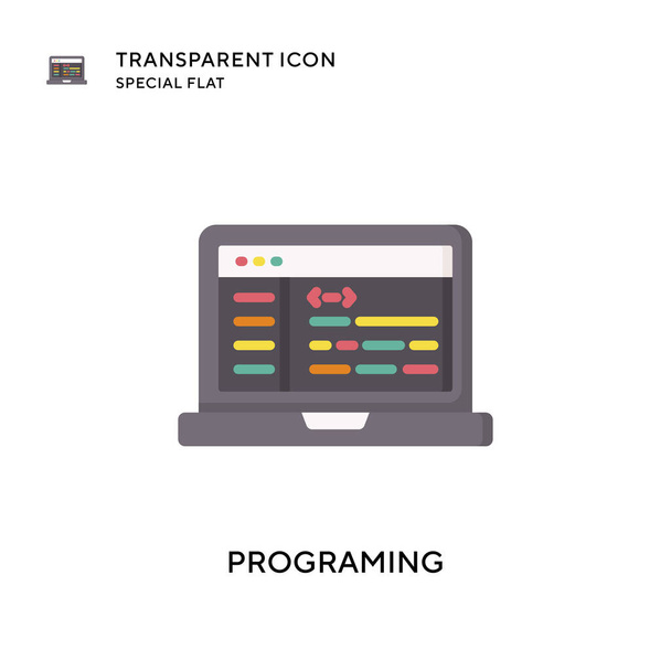 Programing vector icon. Flat style illustration. EPS 10 vector. - Vector, Image