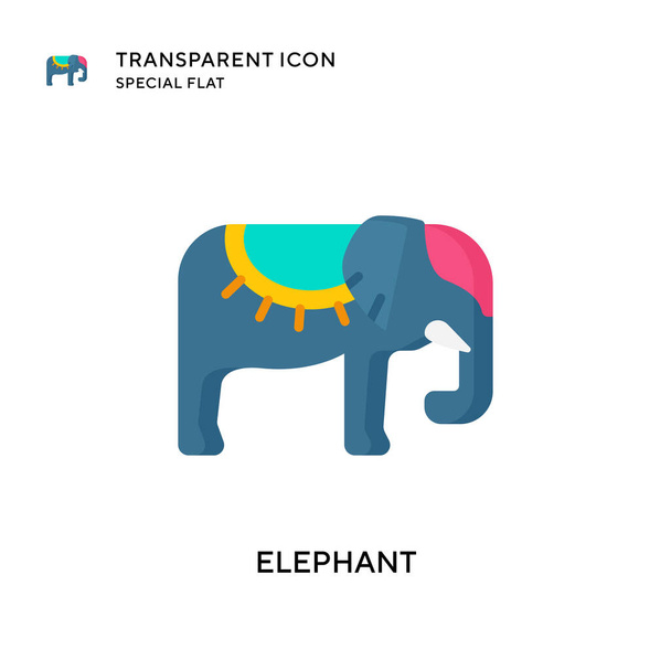Elephant vector icon. Flat style illustration. EPS 10 vector. - Vector, Image