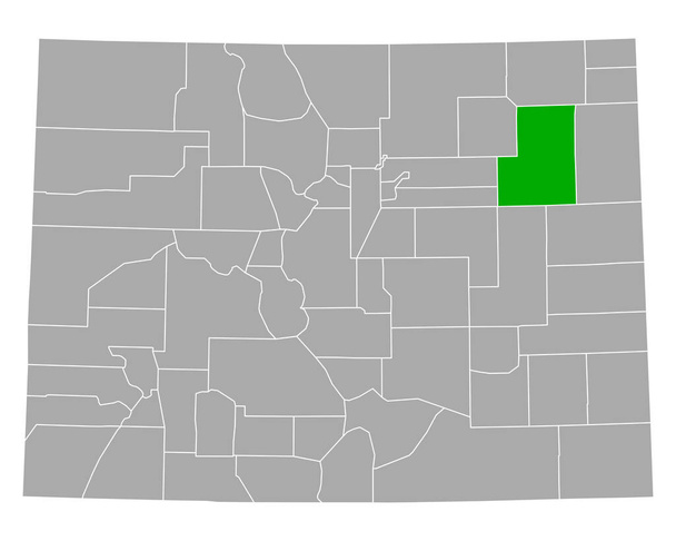 Map of Washington in Colorado - Vector, Image
