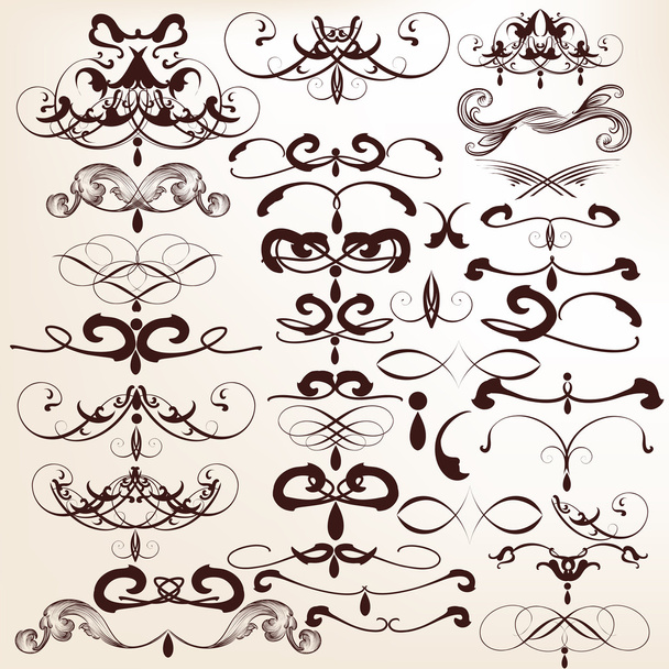 Collection of vector decorative flourishes for design - Wektor, obraz