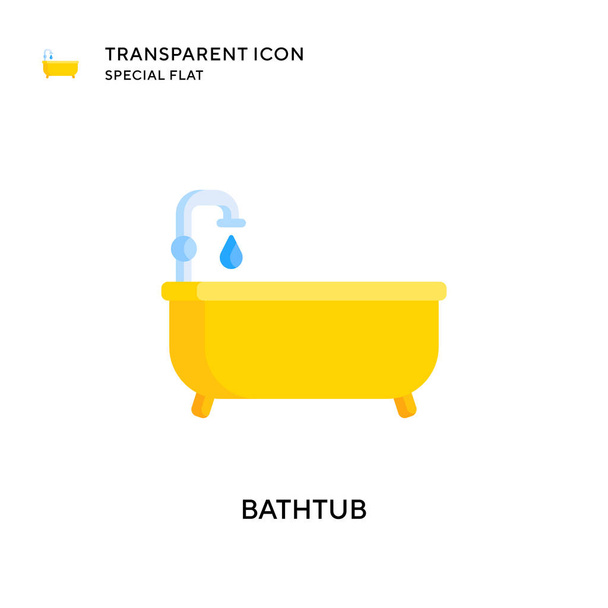 Bathtub vector icon. Flat style illustration. EPS 10 vector. - Vector, Image