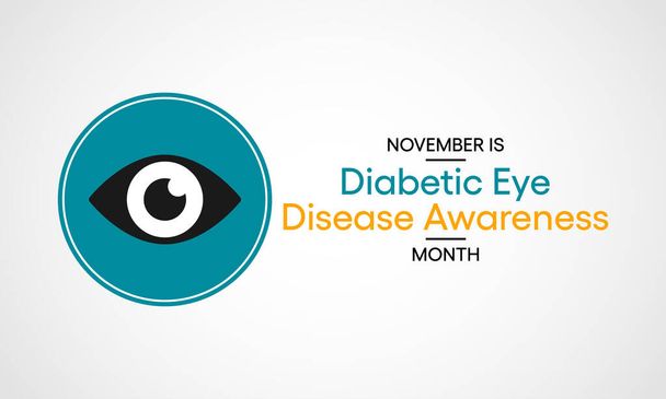 Векторная иллюстрация на тему месяца информированности о диабетических заболеваниях глаз отмечается каждый год в ноябре. - Вектор,изображение