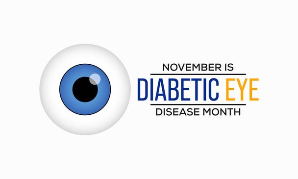Diyabetik Göz Hastalığı Bilinci Ayının her yıl Kasım ayında gözlemlenen temasına ilişkin vektör illüstrasyonu. - Vektör, Görsel
