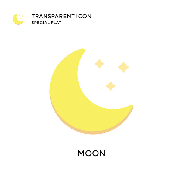 Moon vector icon. Flat style illustration. EPS 10 vector. - Vector, Image