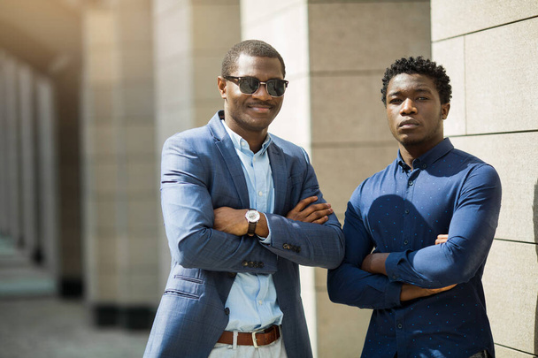 meeting of two handsome young african men - Foto, Bild