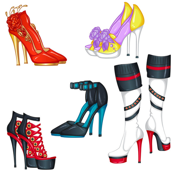 Fashion shoes set - Vector, Image