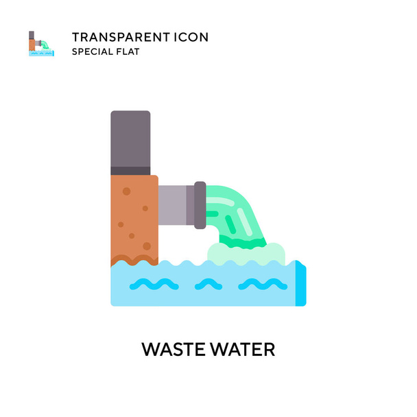 Waste water vector icon. Flat style illustration. EPS 10 vector. - Vector, Image