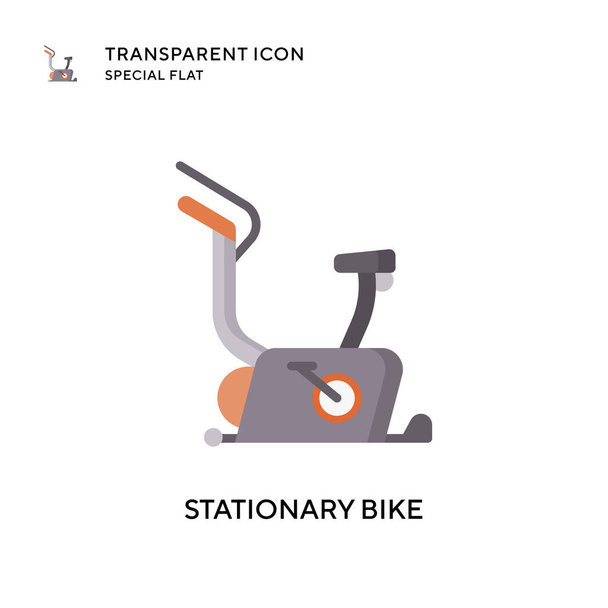 Stationary bike vector icon. Flat style illustration. EPS 10 vector. - Vector, Image