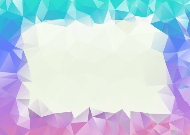 Colorful Abstract Low Poly Geometric Crystals Triangular Frame Background Vector Illustration - Vector, Image