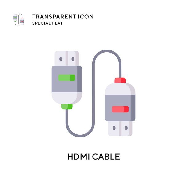 Hdmi cable vector icon. Flat style illustration. EPS 10 vector. - Vector, Image