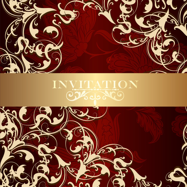 Luxury invitation card in vintage style - Vector, Imagen