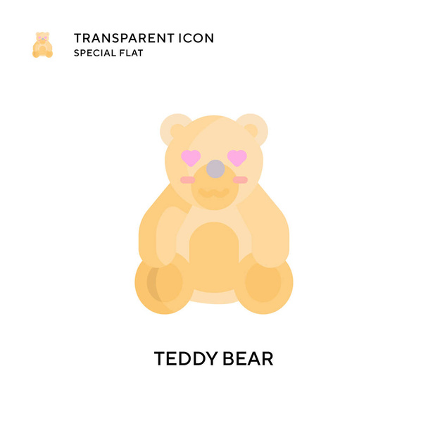Ícone de vetor de urso Teddy. Ilustração de estilo plano. Vetor EPS 10. - Vetor, Imagem