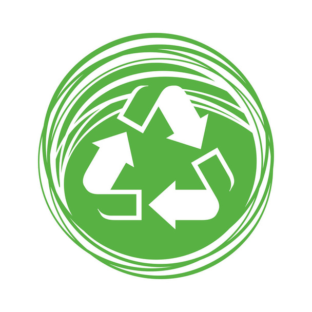 Icono de reciclaje - cero residuos o biodegradable - Vector, imagen