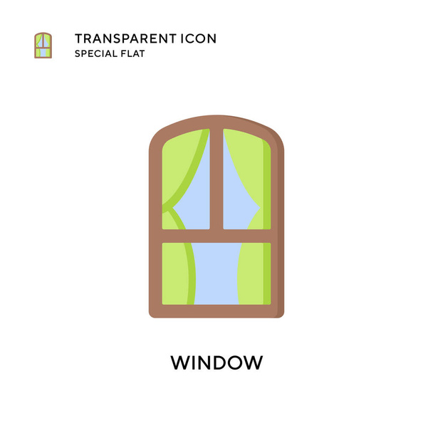 Icona del vettore della finestra. Illustrazione in stile piatto. Vettore EPS 10. - Vettoriali, immagini