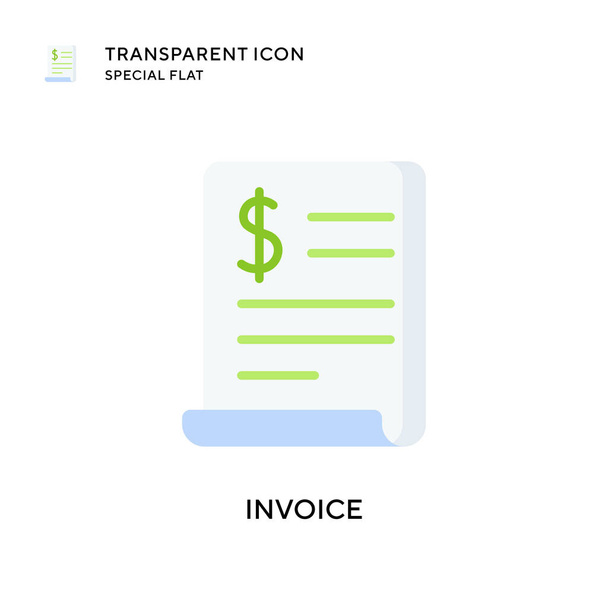 Invoice vector icon. Flat style illustration. EPS 10 vector. - Vector, Image