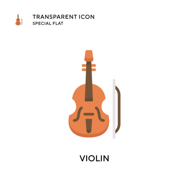 Icono de vector de violín. Ilustración de estilo plano. EPS 10 vector. - Vector, imagen