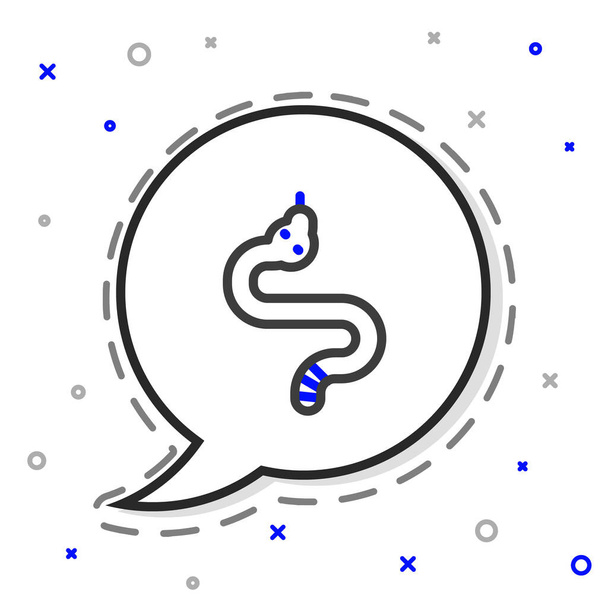Line Snake Symbol isoliert auf weißem Hintergrund. Buntes Rahmenkonzept. Vektor. - Vektor, Bild