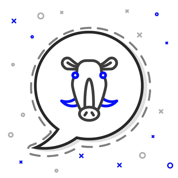 Ікона голови дикого кабана ізольована на білому тлі. Символ тварини. Кольорові контури концепцій. Вектор. - Вектор, зображення