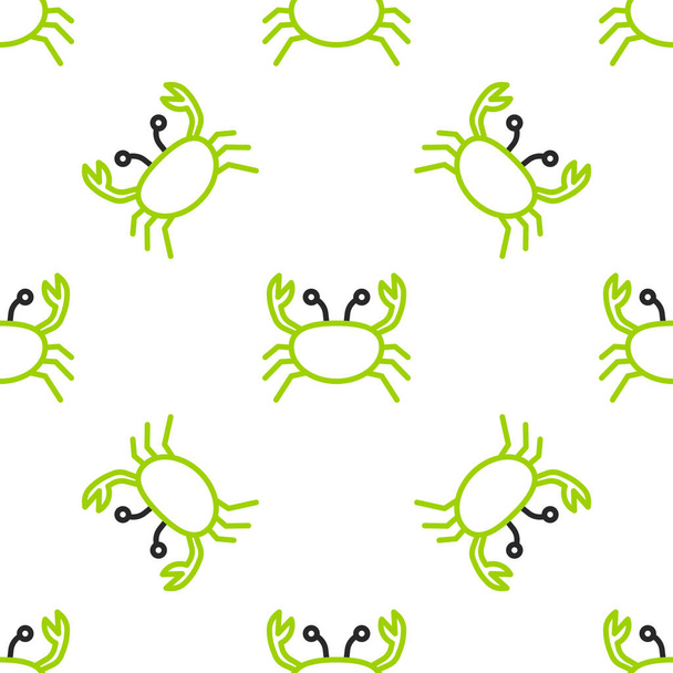 Line Crab icon isolated seamless pattern on white background.  Vector. - Vector, Image
