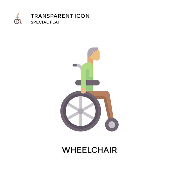 Διανυσματικό εικονίδιο αναπηρικής πολυθρόνας. Επίπεδη απεικόνιση στυλ. Διανυσματικό EPS 10. - Διάνυσμα, εικόνα