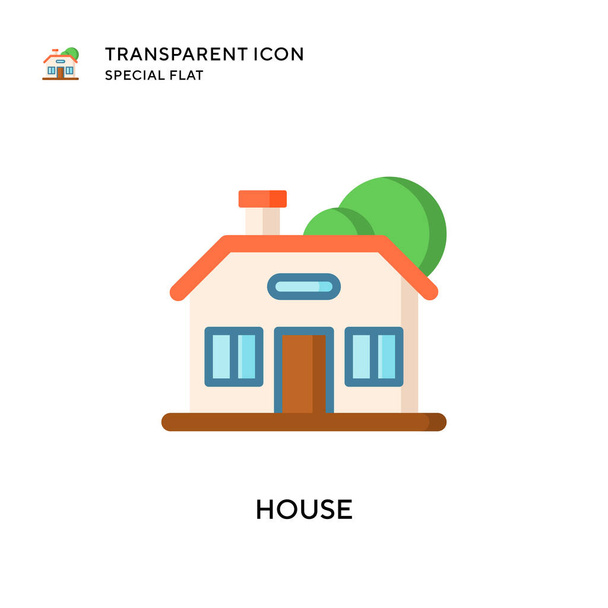 House vector icon. Flat style illustration. EPS 10 vector. - Vector, Image