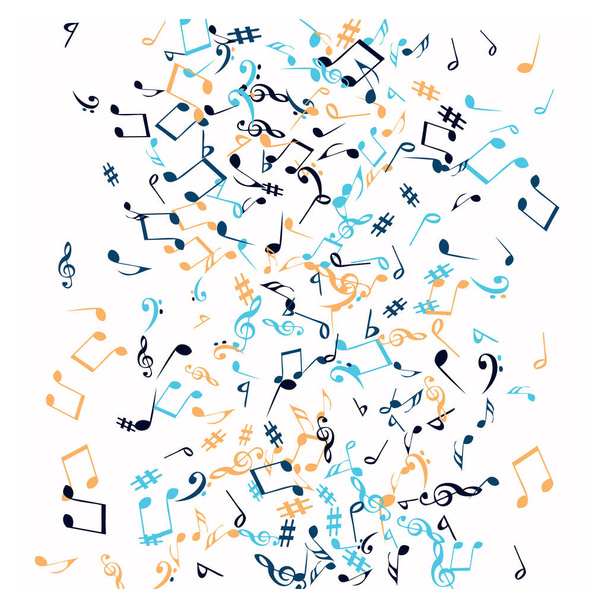 Musical Signs. Modern Background with Notes. Minimalistic Simple Background. - Vector, Image