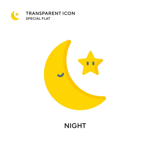 Night vector icon. Flat style illustration. EPS 10 vector. - Vector, Image