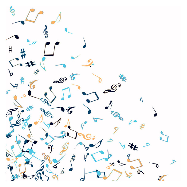 Musical Signs. Modern Background with Notes. Minimalistic Simple Background. - Vector, Image