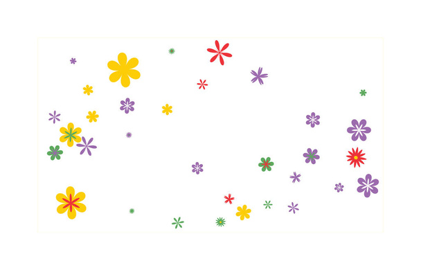 Feminine Floral Pattern with Simple Small Flowers for Greeting Card or Poster. Naive Daisy Flowers in Primitive Style. Vector Background for Spring or Summer Design. - Vektor, Bild
